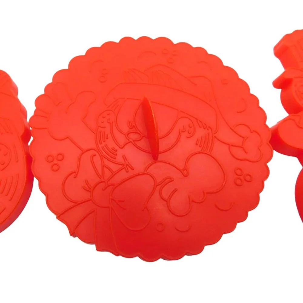 4 Garfield the Cat Christmas Cookie Cutters Lot 1970s Vintage Red Plastic Wilton